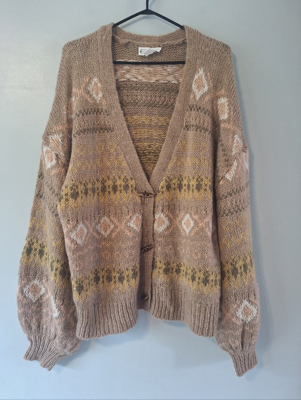Love Riche Cozy Patterned Women's Cardigan Sweater - L